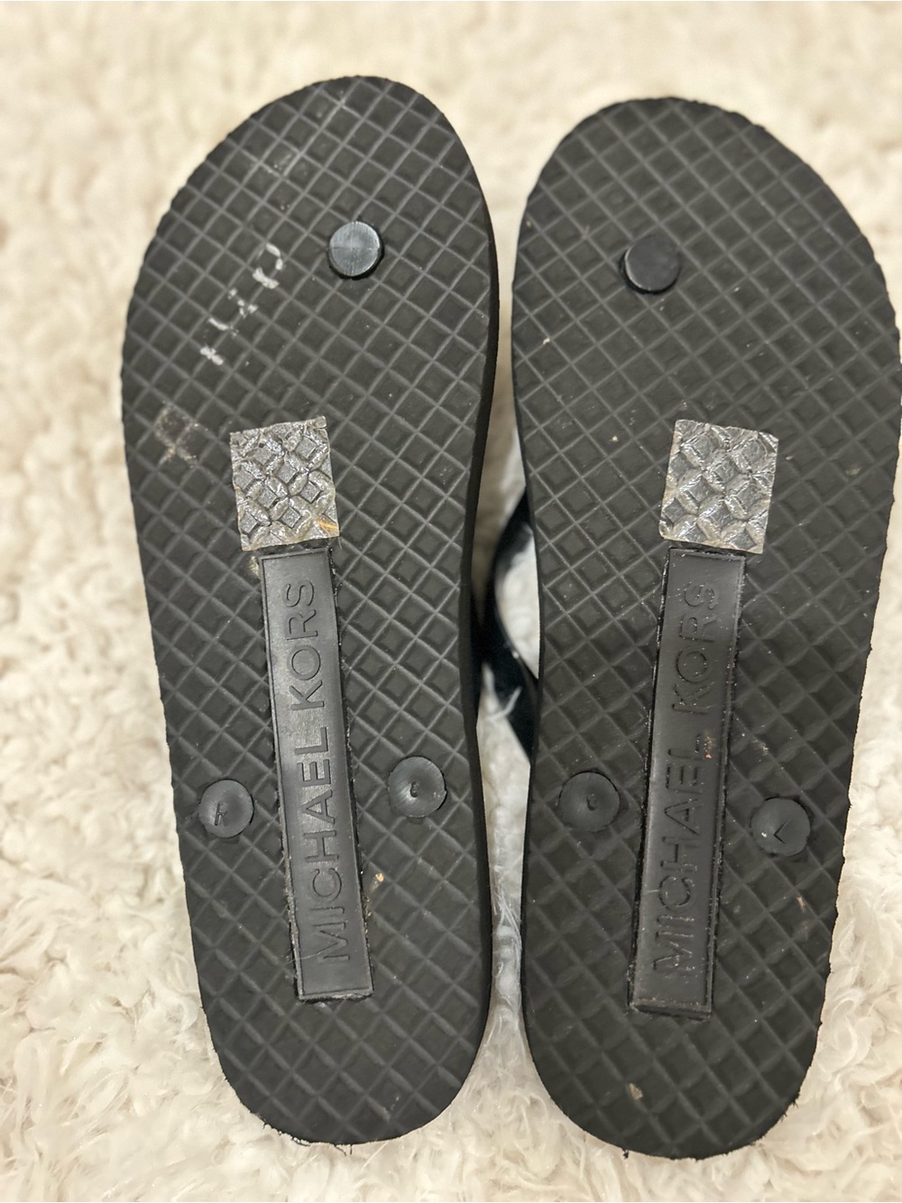 Michael Kors Black Logo Jelly Flip Flops - Picture 3 of 6